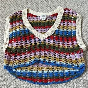 BDG Multicolor Crochet Knit Top
